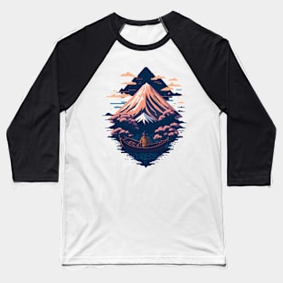 Serene Mount Fuji Sunset Peaceful River Scenery Baseball T-Shirt